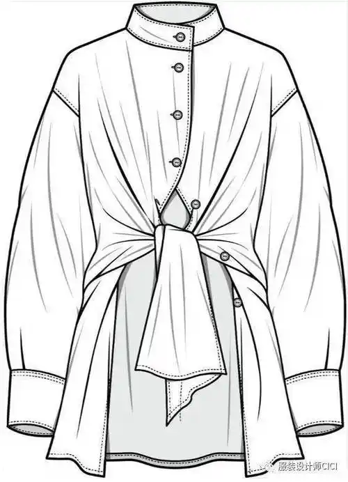 由于手绘款式图绘画比效果图绘画简单,能够快速地把款式图的特点表现