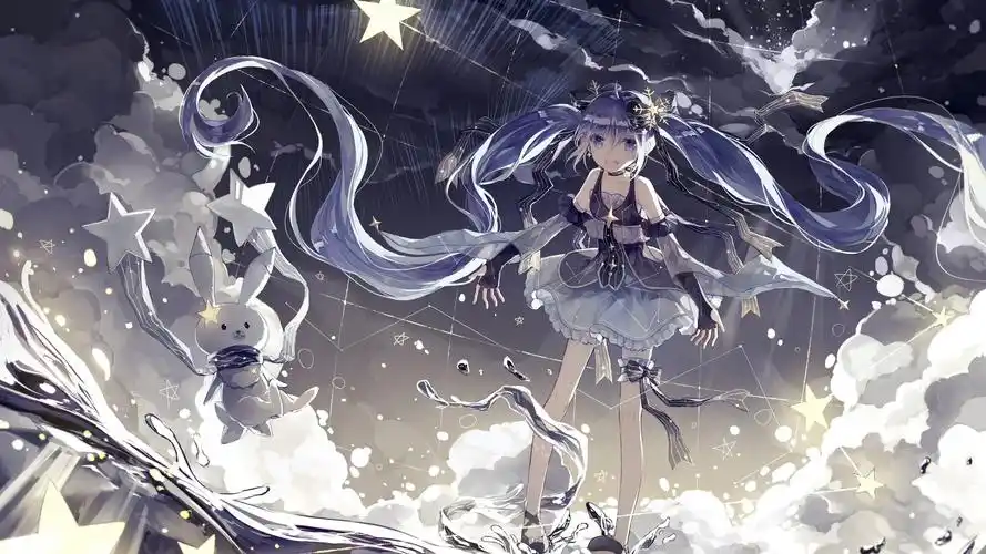 小清新动漫美女插画桌面壁纸