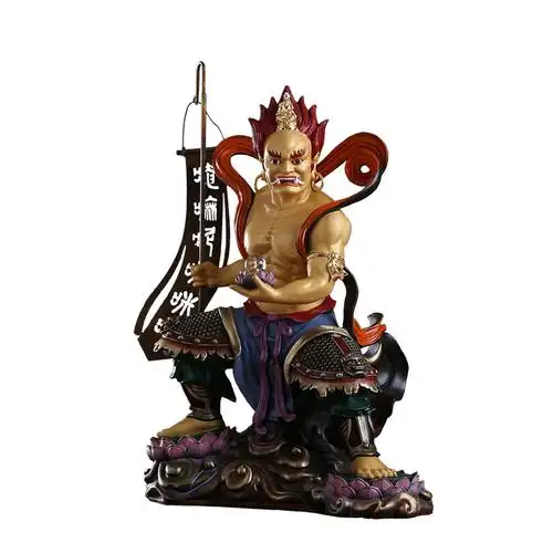 大士鬼王面然佛像台湾纯铜彩绘面燃焦面焰口摆件