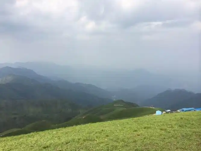 明月山高山草甸在明月山顶左侧右侧是去栈道风景很不错不过天气不好