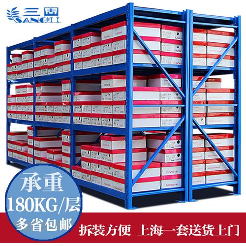 货架置物架多层轻型仓库仓储超市家用储物架落地展示架白色铁架子