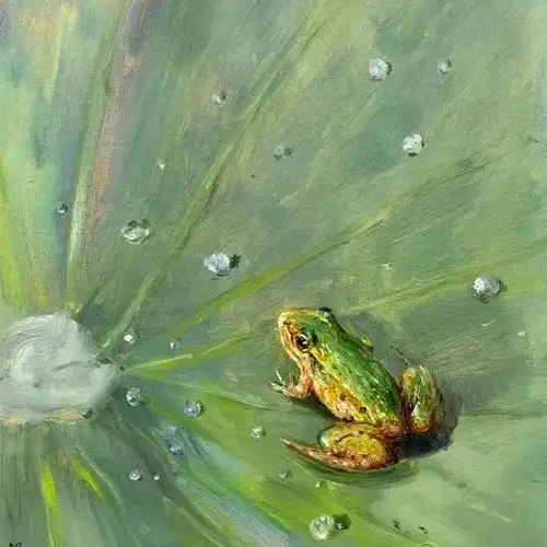 梁峰-荷叶上的青蛙