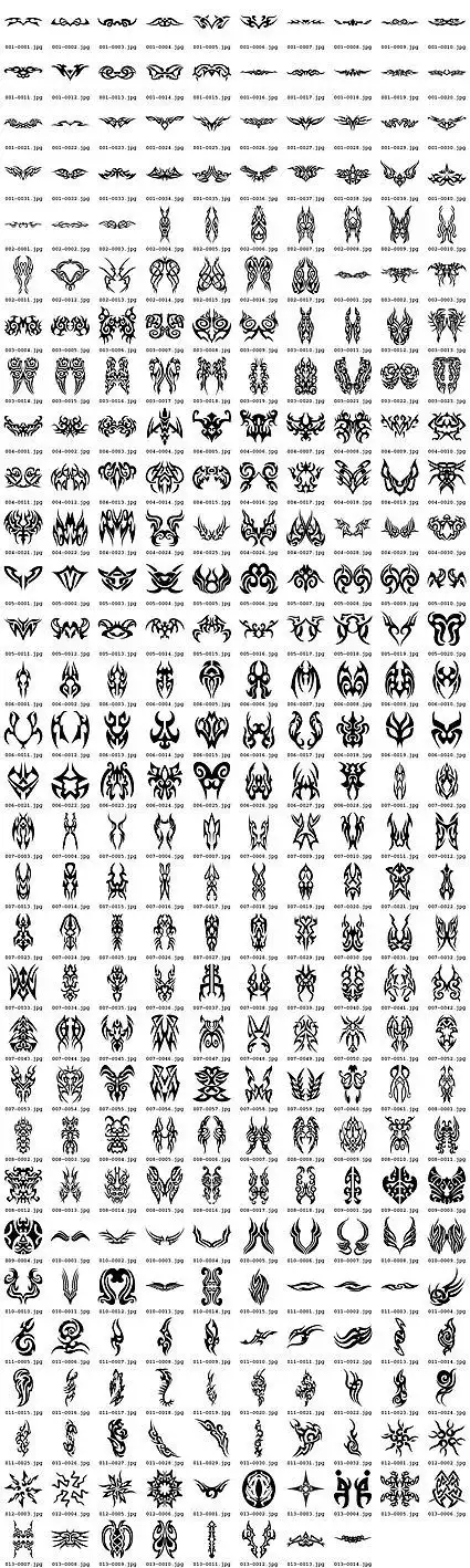 300平衡的潮流纹身图腾矢量素材(ai,矢量图)