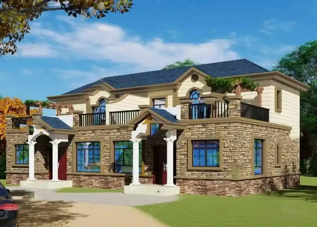 周口双拼别墅.郑州鑫伟建筑设计有限公司承揽:住宅,别墅,办公 - 抖音