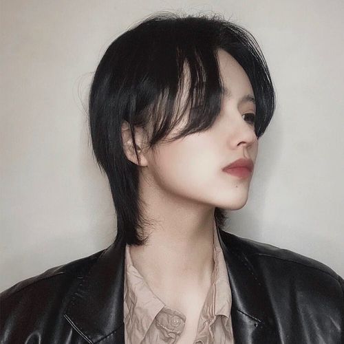 狼尾假发男日系鲻鱼头短发中分蓬松男女通用逼真自然男士全头套式