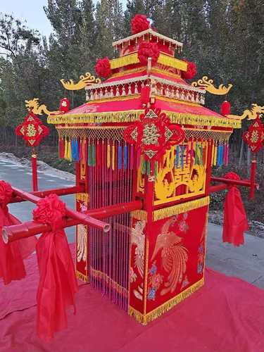 花轿中式八抬折叠实木木质婚庆出租新娘迎亲节庆布艺用品