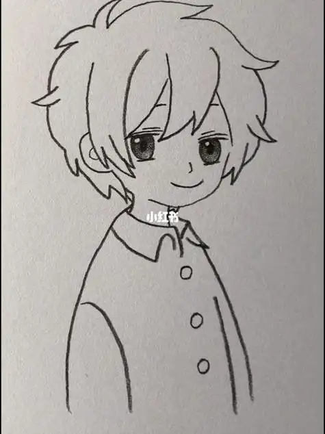 画卡通帅气小男孩卡通简笔画人文绘画