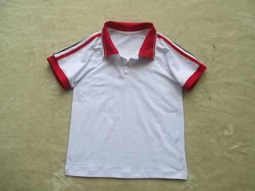 新款 白色红白藏蓝杠短袖衫 初高中小学生校服同款 纯棉透气t恤衫