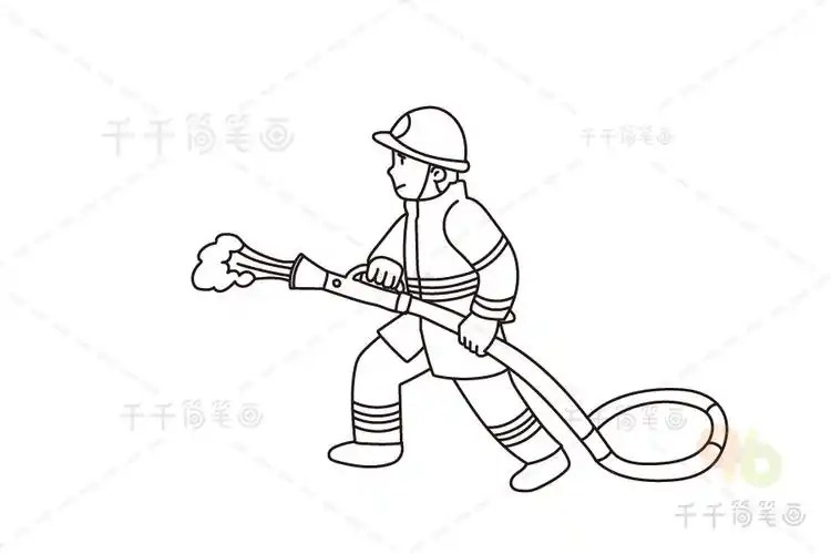 消防员图片卡通简笔画