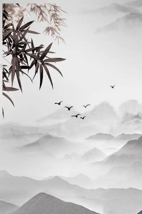 关键词:中国风复古文艺背景模板 中国风 古典 墨迹 水墨 鸟 水墨山水