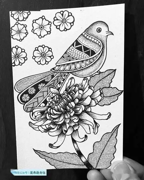 线描训练素材——19张适合临摹的线描装饰画作品_绘画_创作_插画