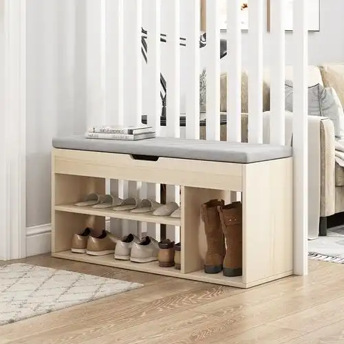 带鞋凳的鞋柜凳子一体多功能家用进门小型可坐换鞋凳软包坐垫门口