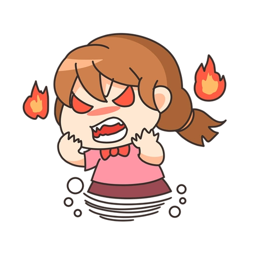 暴躁发脾气卡通女孩表情包高清免费下载_懒人图库
