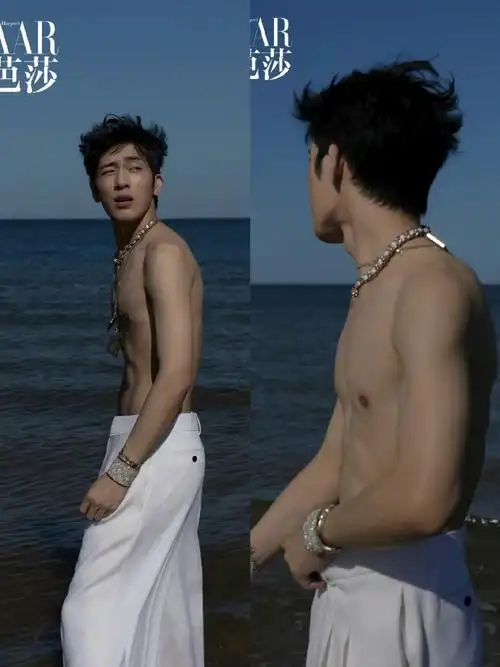 井柏然露背大片#井柏然时尚芭莎封面大片,背部线条和肌肉谁看了菜说