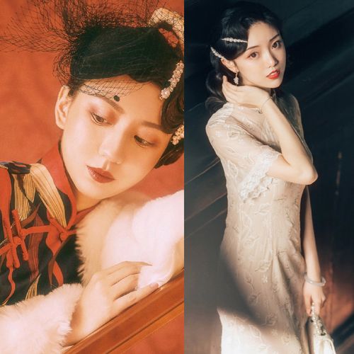 刘海旗袍手推波纹假发民国复古上海滩小波波浪刘海片