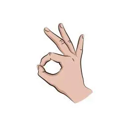 ok的简笔插画适量手势