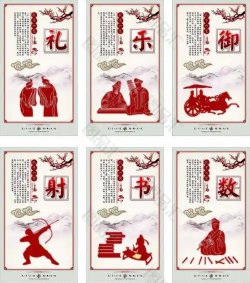 六艺礼乐御射书数校园展板