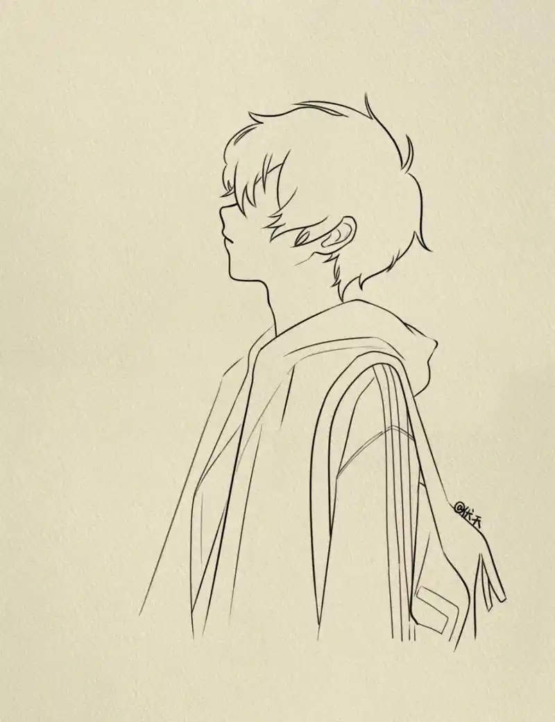 男生头像# #男头# #侧脸# #寻找小红书绘画大神# #画画的日常# #简笔