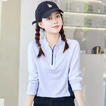 mostspot 夏季户外爬山速干衣长袖t恤女士徒步运动服跑步休闲上衣防晒