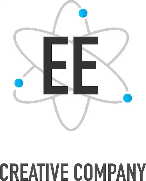 原子中子设计标志的首字母ee图片