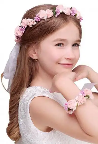 女童编辫子染浅头发色彩图片小女孩长头发编辫造型图片