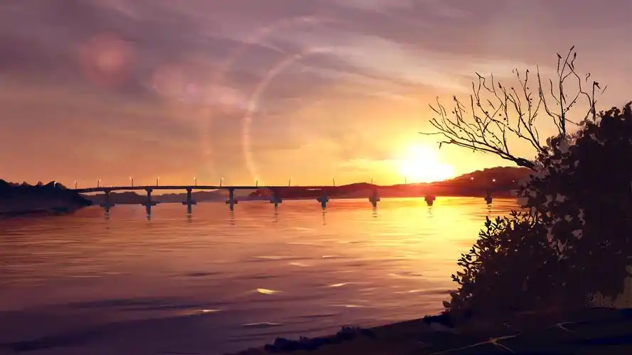 绚烂绮丽动漫夕阳风景桌面壁纸