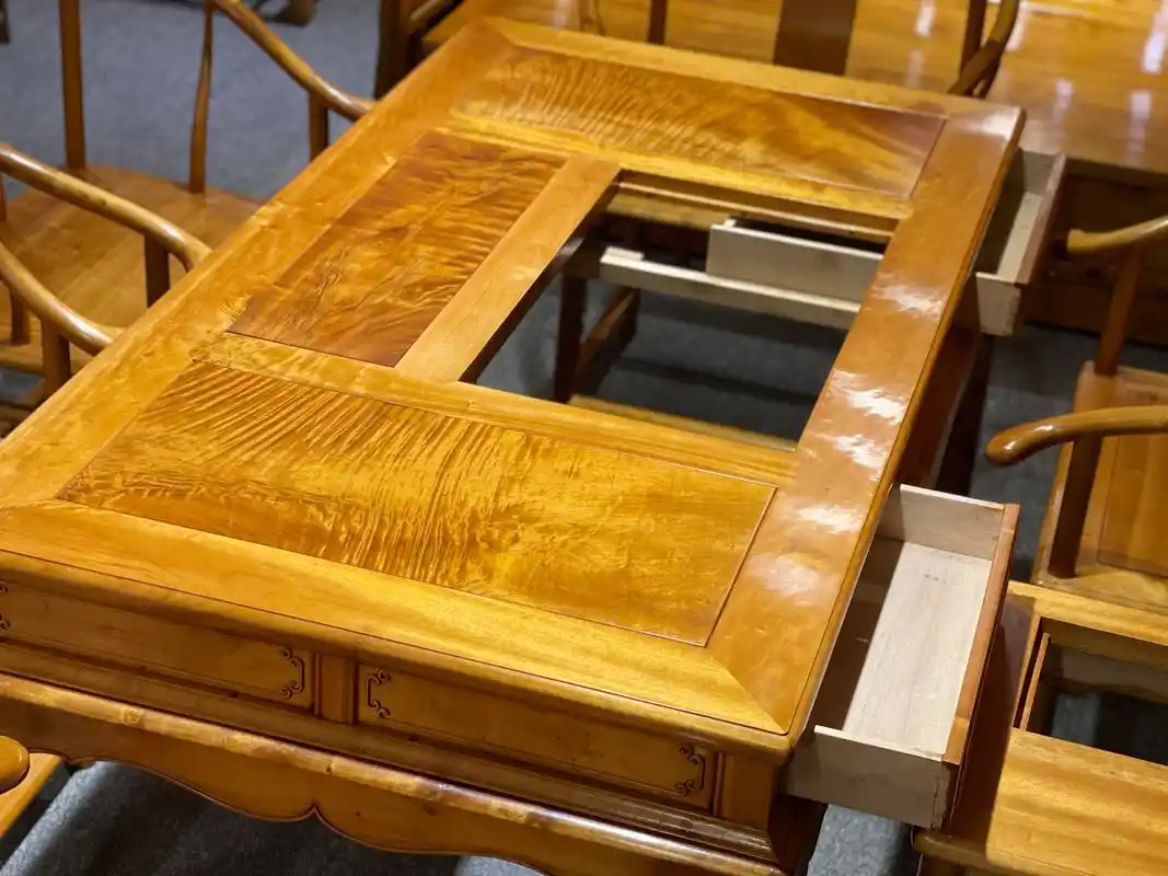 金丝楠木小叶桢楠茶桌七件套