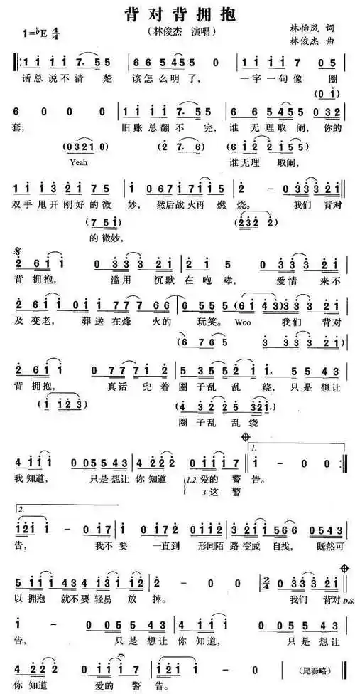 相关话题 《背对背拥抱》是新加坡歌手林俊杰演唱的一首歌曲.