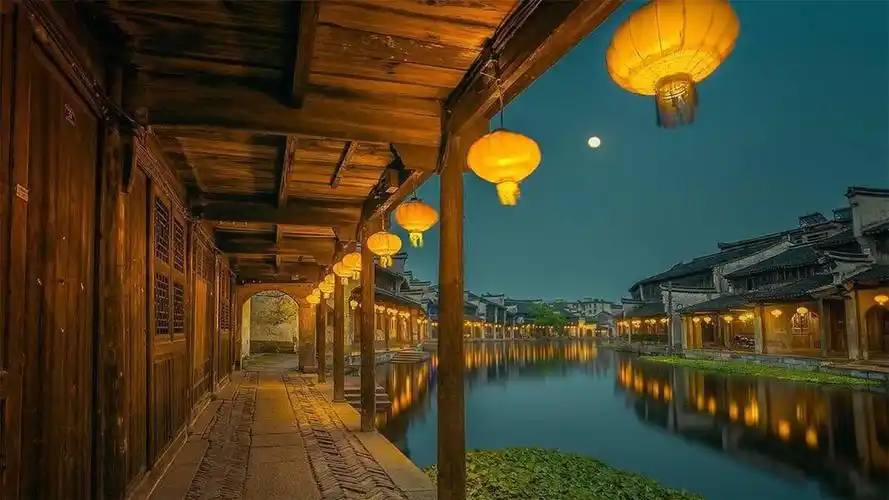 江南水乡夜色风景唯美高清风景图片大全