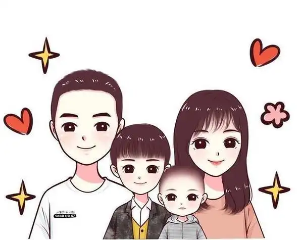 一家四口双胞胎男孩儿头像(一家四口双胞胎男孩卡通头像) - 帅哥男生