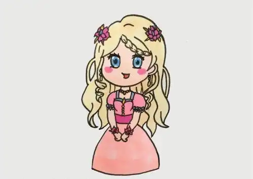 可爱涂色公主简笔画教学图解女王公主简笔画怎么画