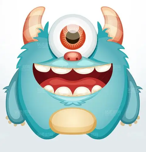 时尚卡通怪兽设计矢量素材