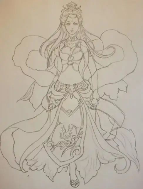 小女孩简笔画美丽素描公主