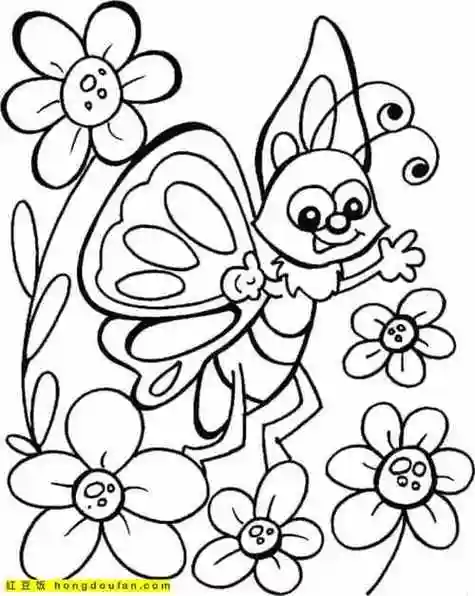 11张精致美丽的卡通蝴蝶儿童简笔画大全