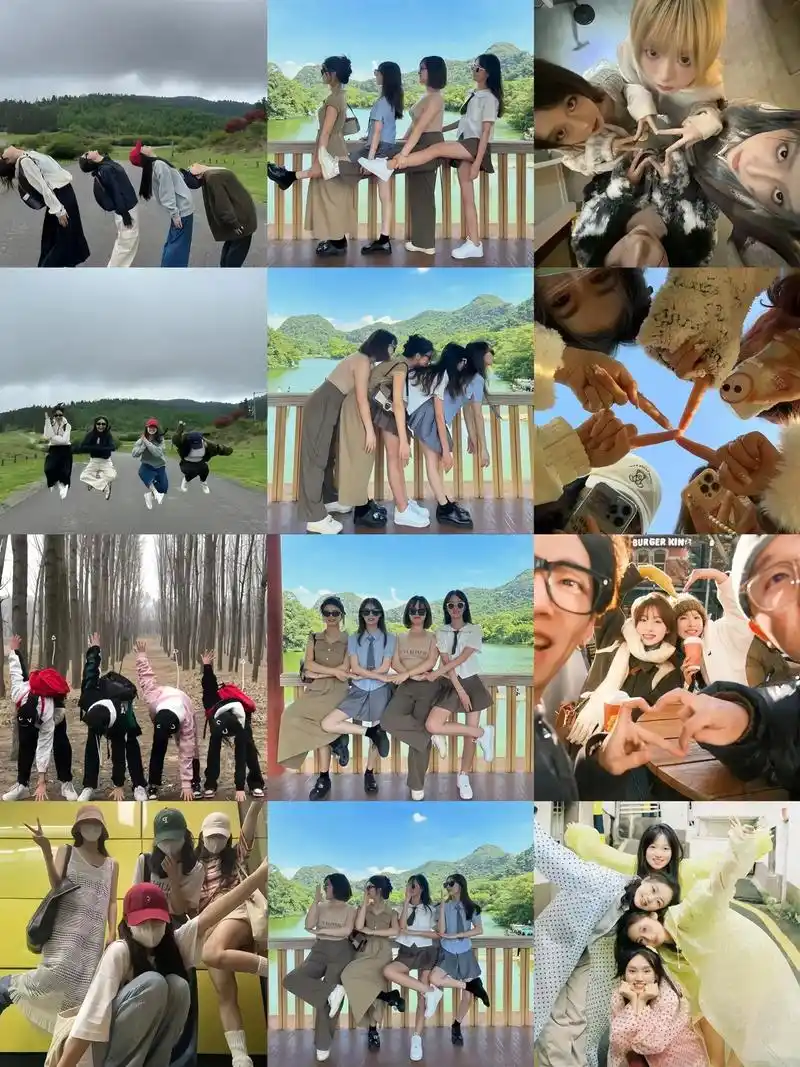 好友会面拍照姿势四人版,姐妹们赶紧安排拍起来!#拍照姿势 - 抖音