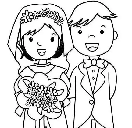 婚纱照人物简笔画