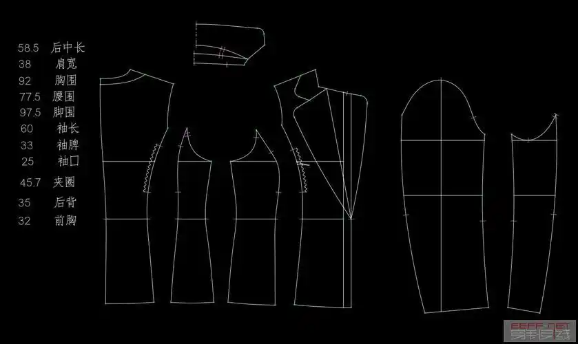 八开女西装纸样,欢迎狠批.