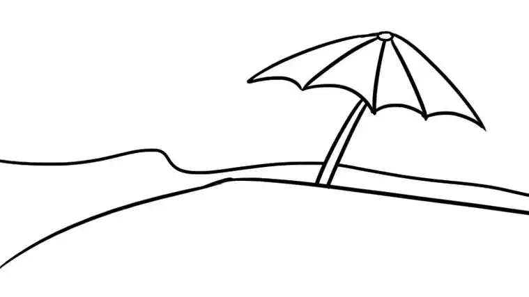 海滩简笔画
