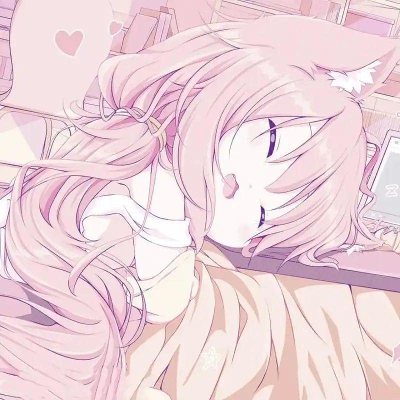 软妹必备头像/粉色动漫女头(五) 凛冬散尽星河长明新的一年万事顺遂