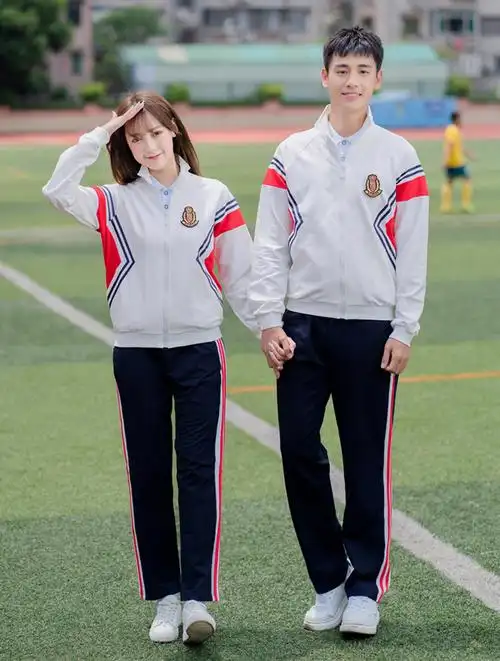 中学生运动会班服定制春秋季卫衣运动服套装高中初中生校服三件套白色