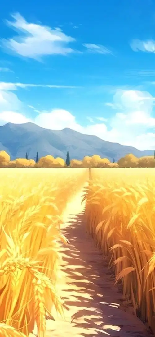秋收麦田(风景手机动态壁纸) - 风景手机壁纸下载 - 元气壁纸
