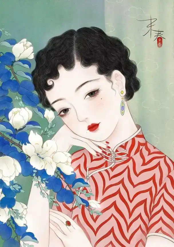 90后插画师笔下的民国美女,个个风情万种,美到窒息!