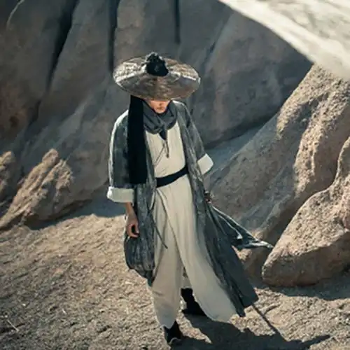 古装影视剧破旧侠客客服沙漠漠男剑客棉麻武侠民族服装