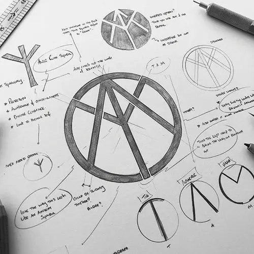 标志分享# 看似简单的标志设计的制图手稿.james martin