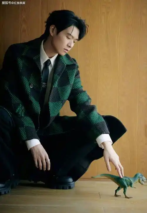 魏大勋 绿色棋盘格纹写真