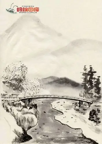 小桥流水图片素材