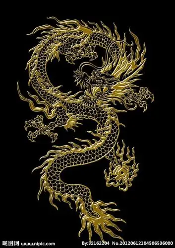 中国风传统图案中国龙吉祥图案金色立体龙纹龙图腾300pxpsd源文件