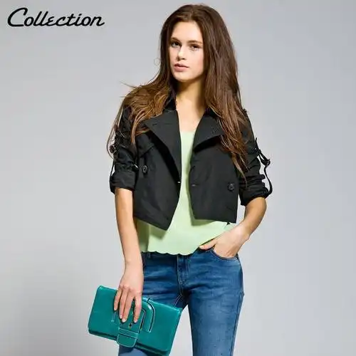 【风衣】太平鸟女装 collection系列春季新款短款风衣ab1110140