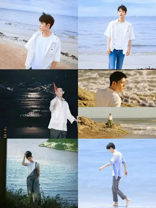 今日一组肖战的海南海边写真,令人欣喜