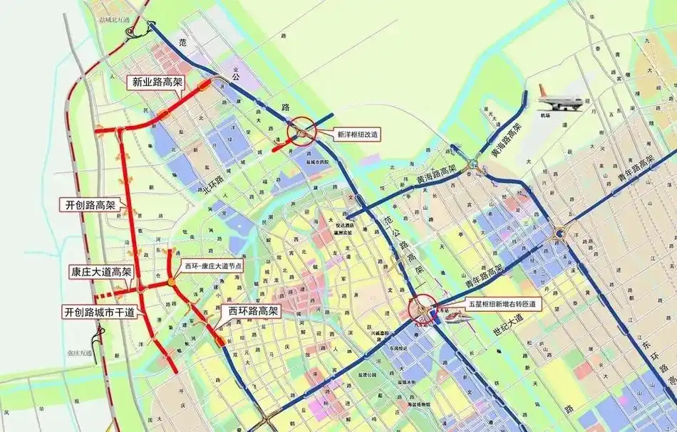 盐城市城北高架四期工程按下复工建设"加速键",新业路路线总里 - 抖音